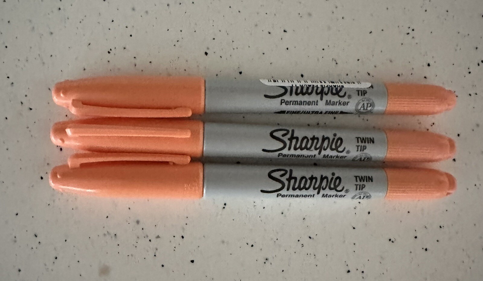 Sharpie 33386 Twin Tip Peach Fine & UF Point Permanent Marker 3-ea