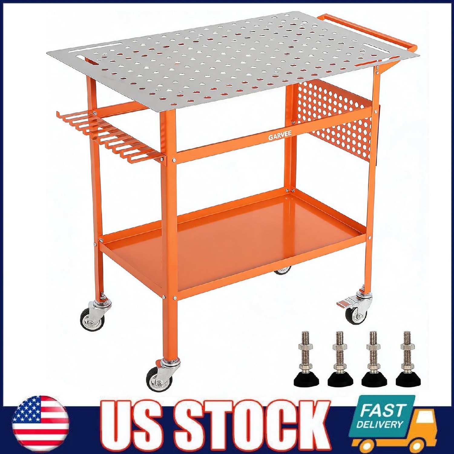 Welding Table 36″x24″ 800LBS Welding Table Workbench with Fixture Holes & Hooks