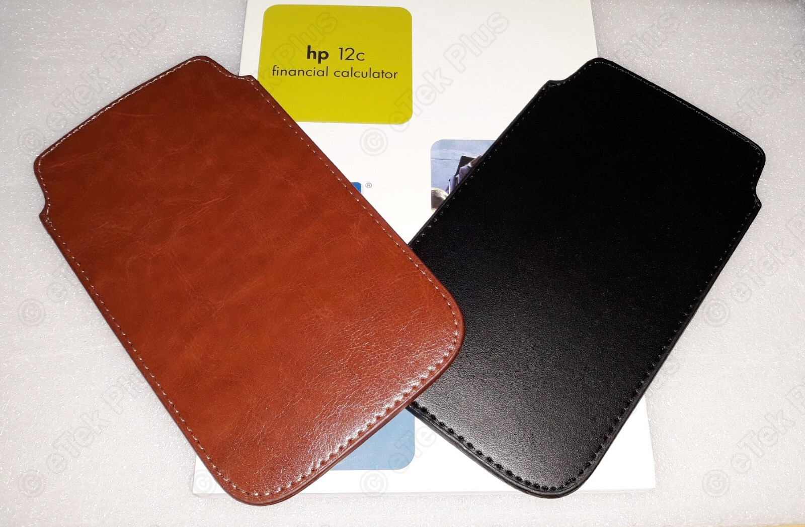 1x Manual for HP12C (HP 12C) Financial Calculator + Soft Brown & Black Pouch USA