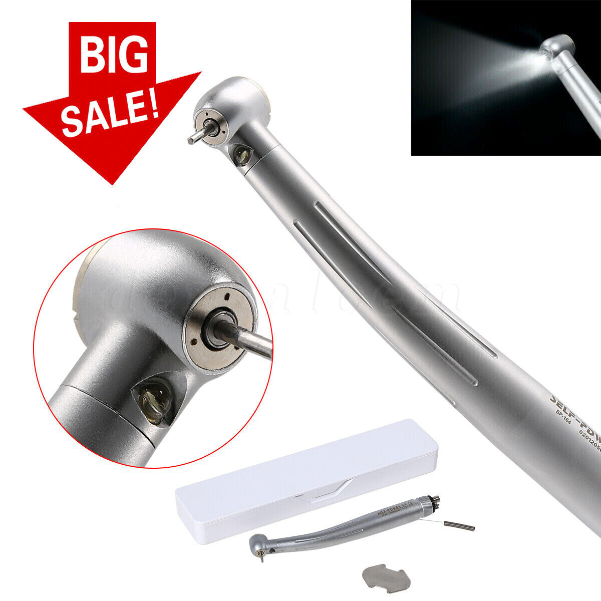 NSK Style Dental Fiber Optic LED E-generator High Speed Handpiece Turbine 4 HOLE