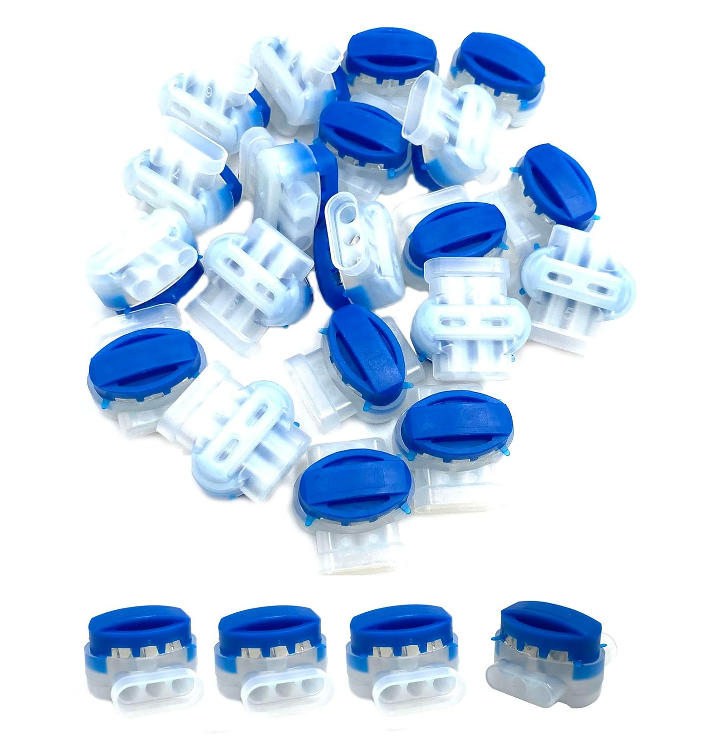 30Pcs 3 Way Wire Connectors,Waterproof Electrical 314-BOX Self-Stripping Pigtai