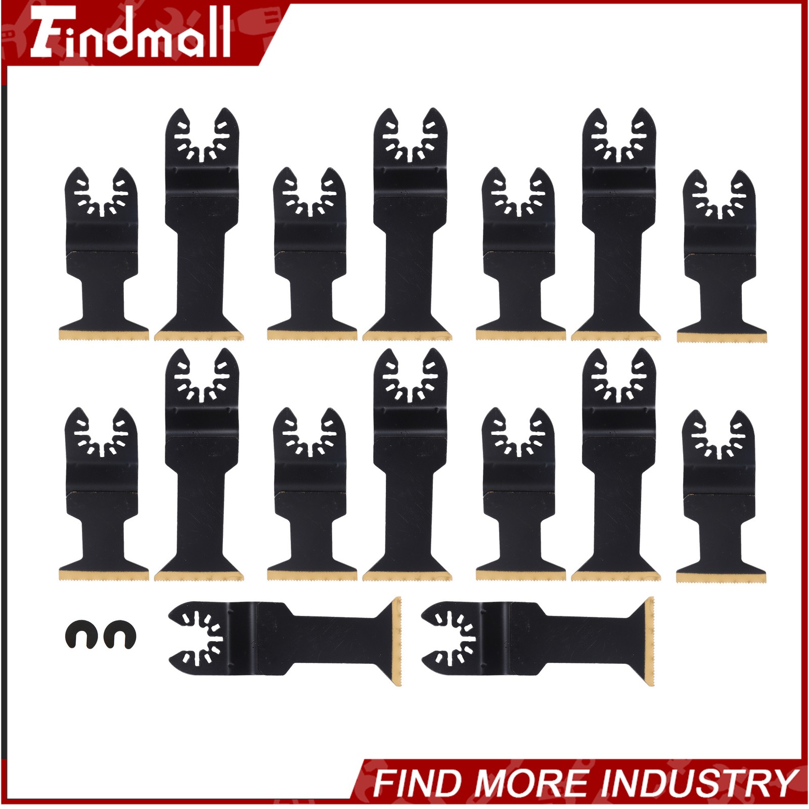 Findmall 16 Pcs Extra-Long Titanium Oscillating Tool Blades Multi Tool Blades