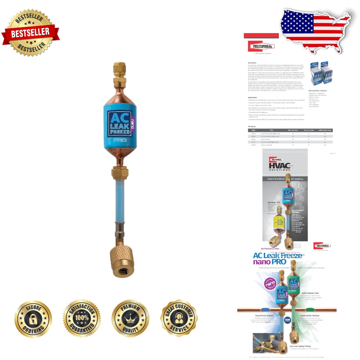 Pro HVAC Leak Sealant – Nano Particles, Permanent Refrigerant Stop, Easy Apply