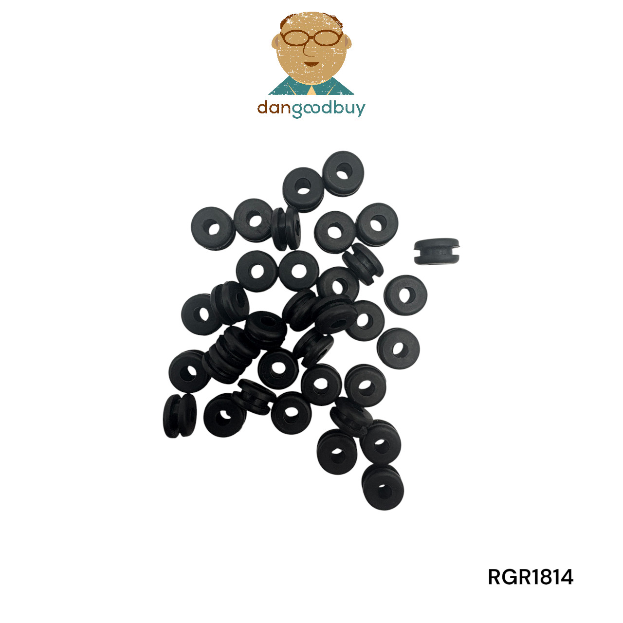 Rubber Grommet to fit 1/4″ Hole in 1/16″ Thick Panel – 1/8″ Inner Diameter