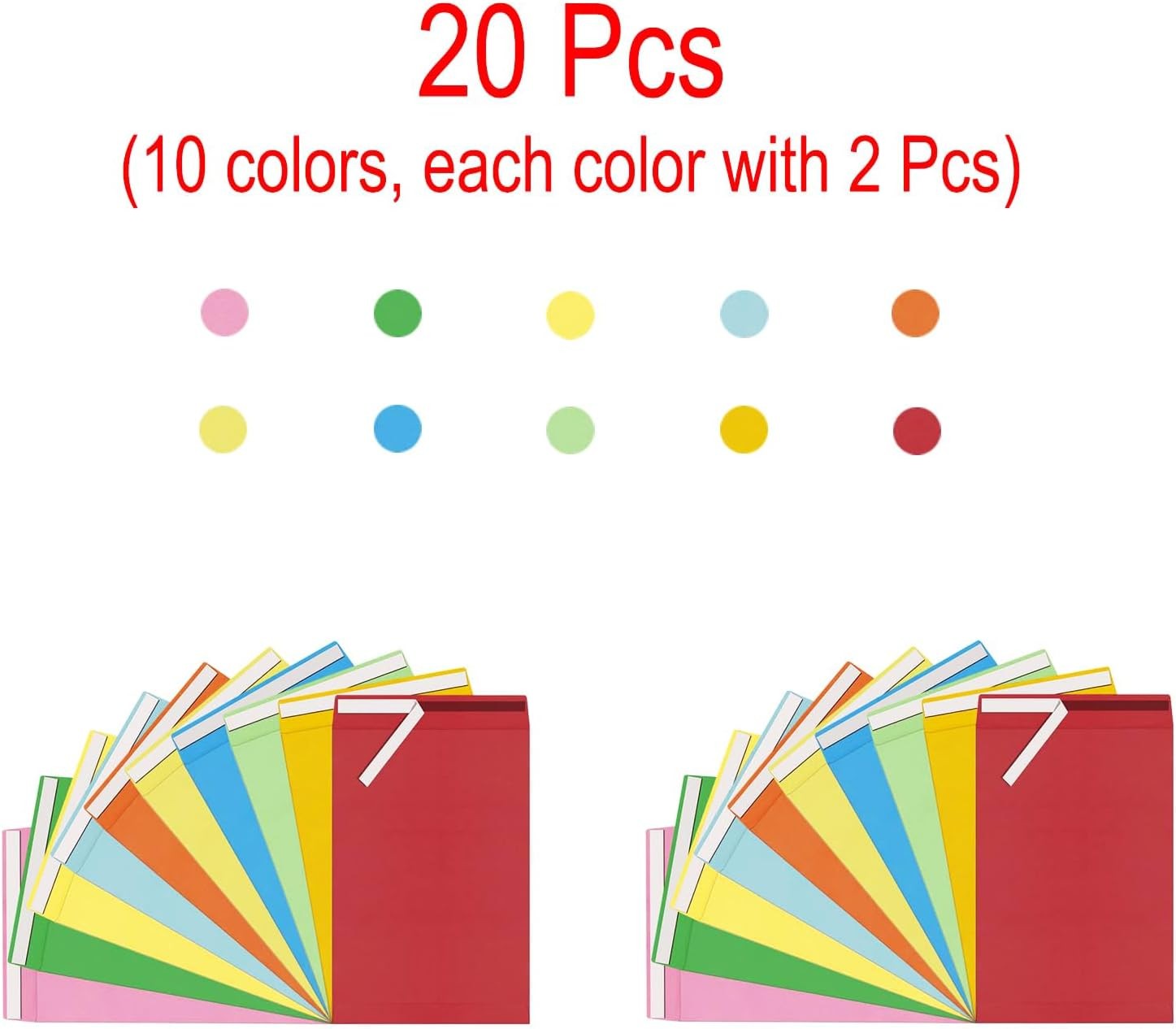 20 Pcs 6×9 inches Colored Catalog Envelopes self seal 28lb Colorful Printable