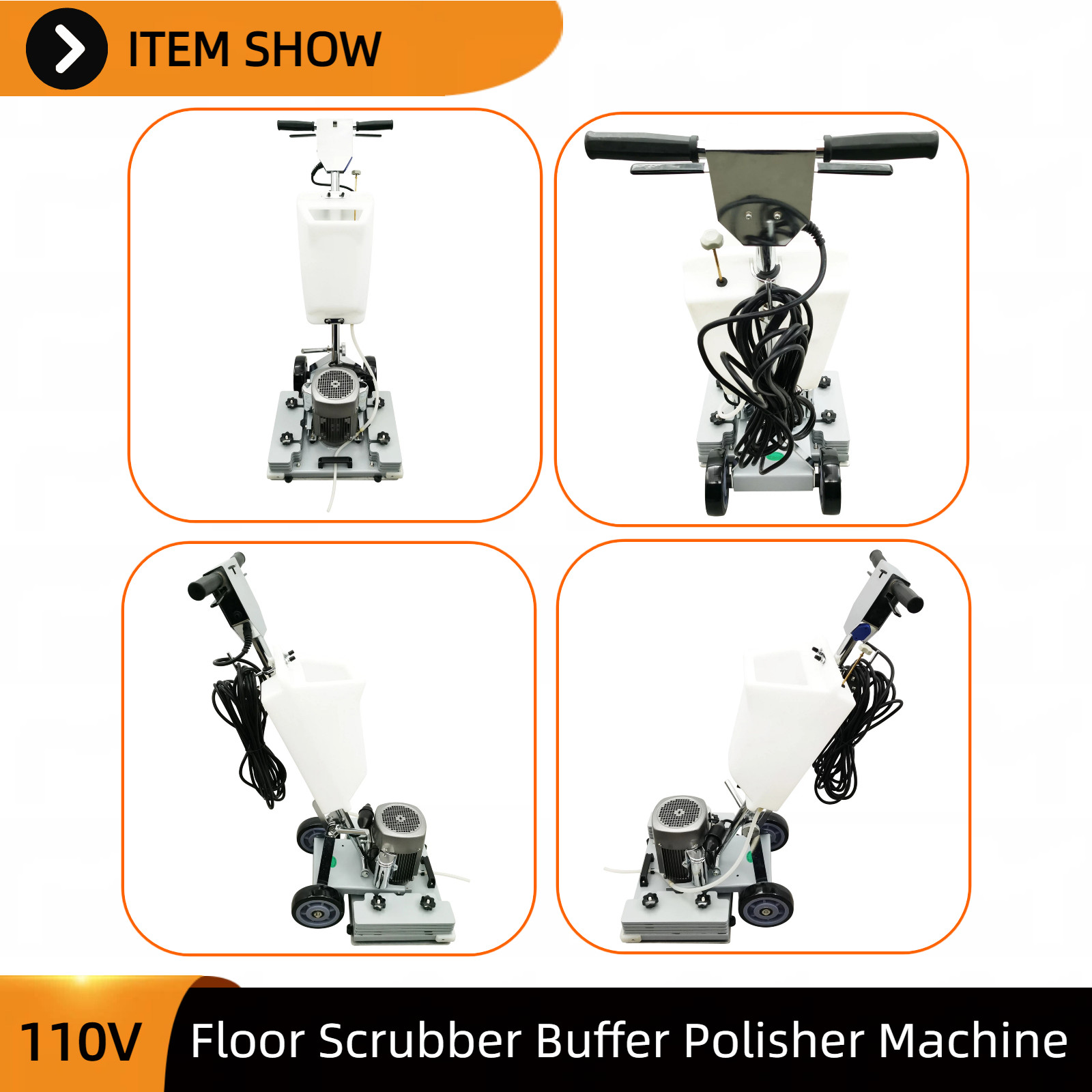 110V Floor Scrubber For Hard Floor Cleaning Marble Polishing & Carpet Washing