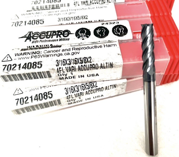 10PC Accupro 3/16″ 4FL Square End Mill Solid Carbide AlTiN 70214085 NEW