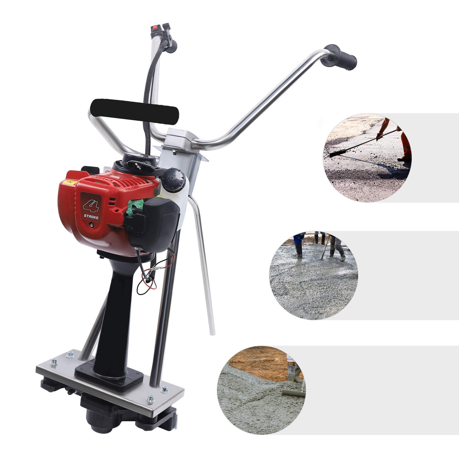 4 stroke Easy Screed Concrete Vibrating Leveling Machine Gasoline Engine 900w