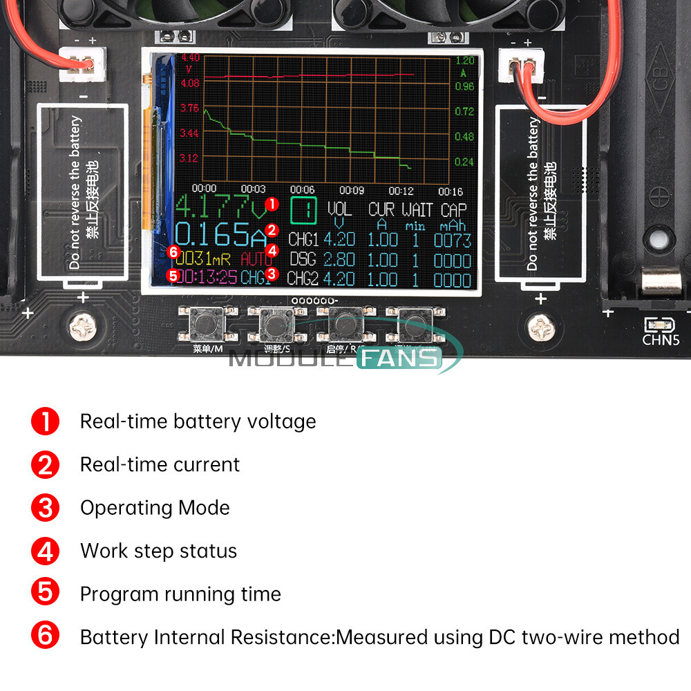 18650/21700 Battery Capacity Internal Resistance Tester Auto Charging Discharge
