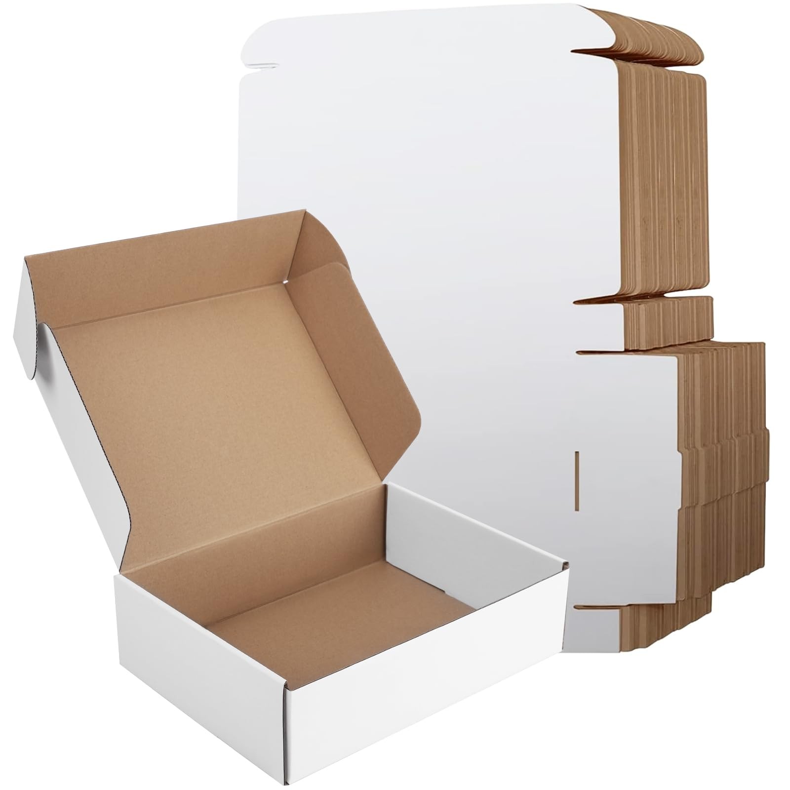 Hguba 9x6x3 Inches Shipping Boxes Set of 50, White 9*6*3INCH, WHITE