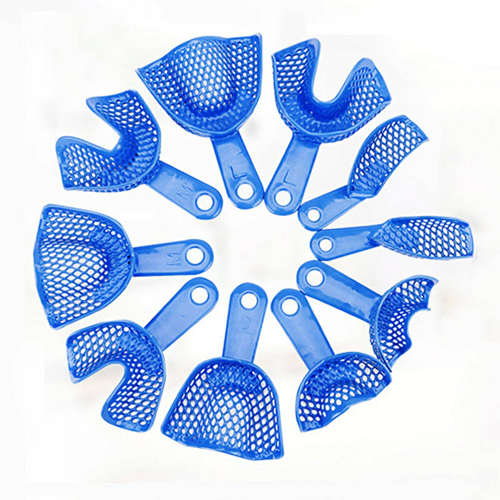 2-10pcs Dental Orthodontic Implant Impression Trays with Hole L M S Upper Lower