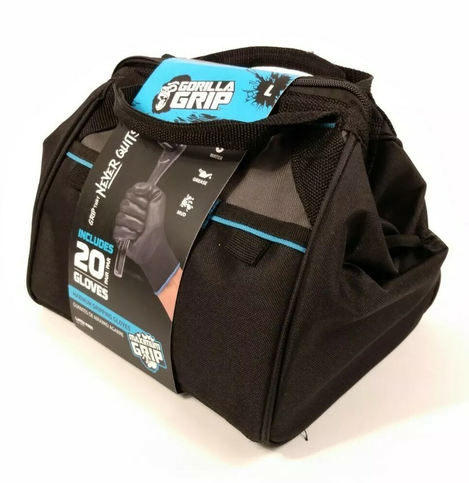 Grease Monkey Gorilla Grip 20 Gloves Mechanic Maximum Gripping Large Grab Go Bag