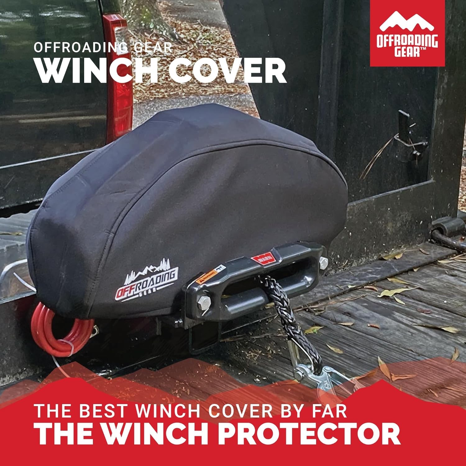 4×4 Waterproof and Dust-Resistant Heavy-Duty Winch Cover for 12000 lbs Winches