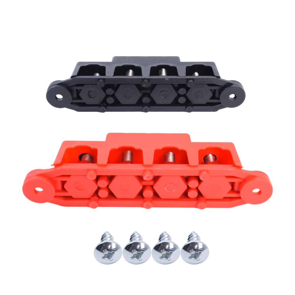 Red & Black 5/16″ 4 Stud Power Distribution Busbar Bus Bar With Cover Fast Ship