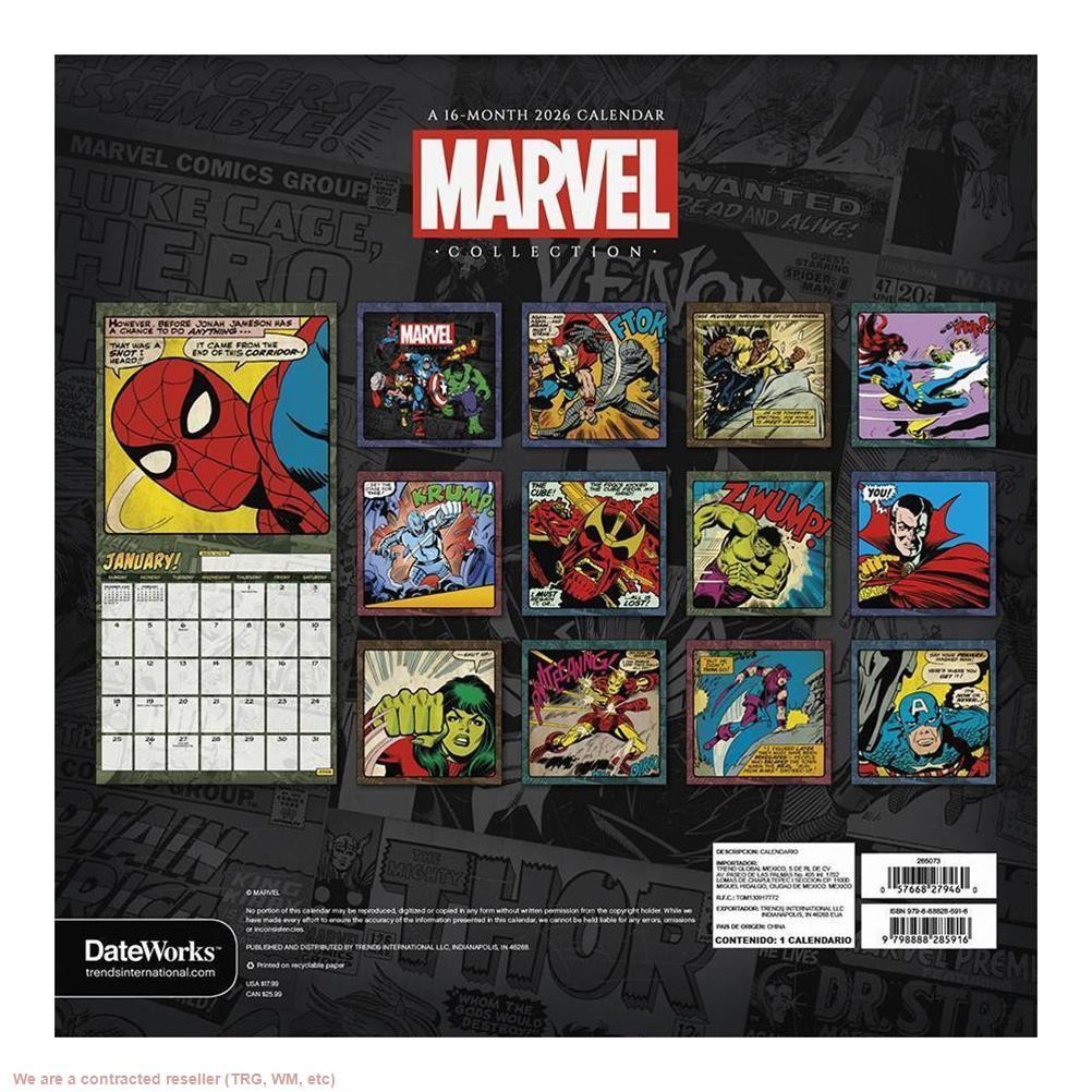 DateWorks 12″x12″ 2026 Marvel Wall Calendar