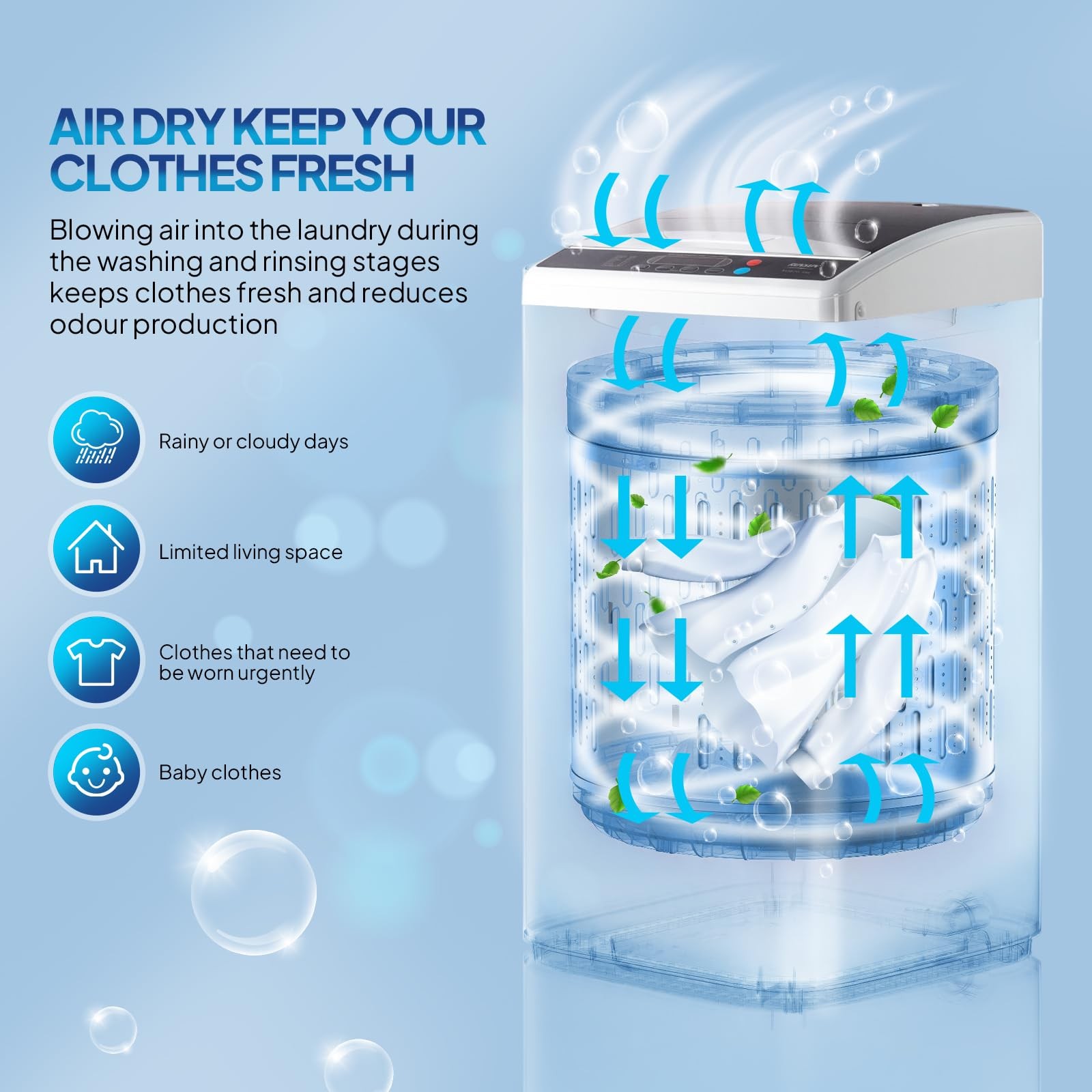Rovsun 25Lbs Portable Washing Machine Full-Automatic Electric Laundry Machine
