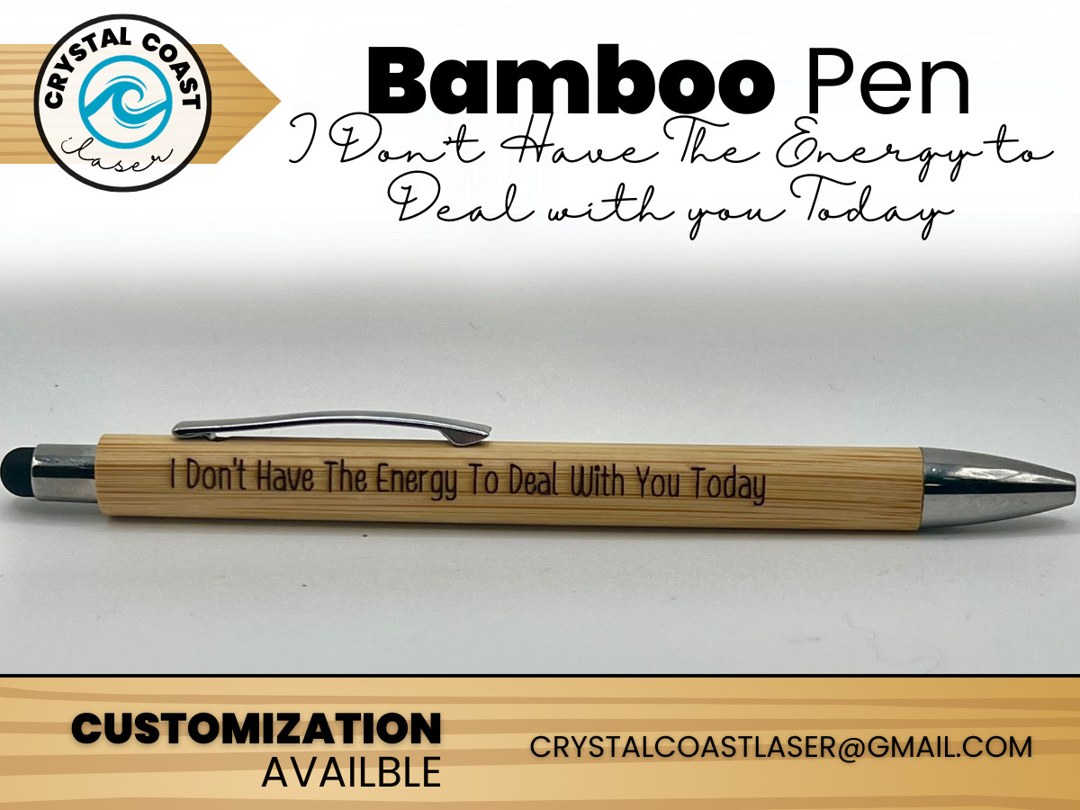 2 Stylus Customized Pens, I Don’t Have The Energy For You Today, Black Ink