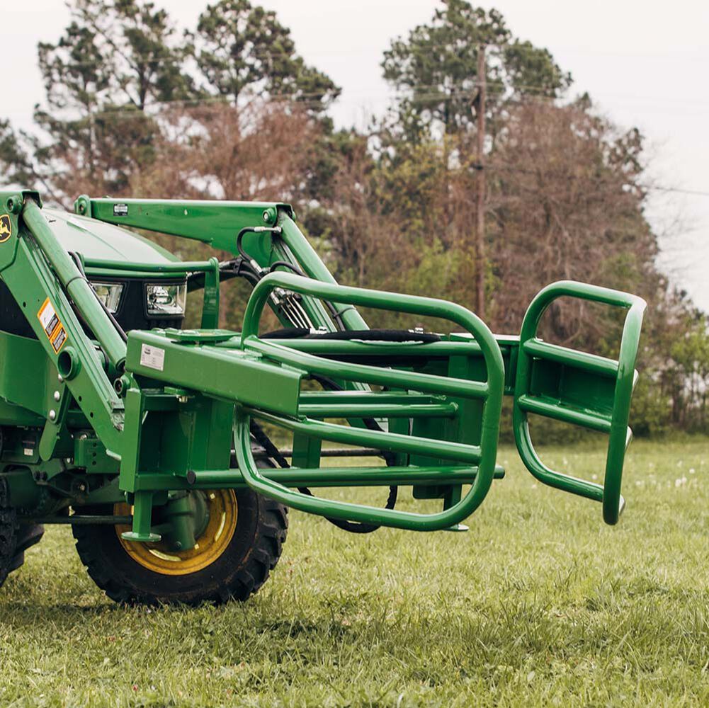 Titan Attachments Round Hay Bale Gripper Fits John Deere Hook and Pin Tractors