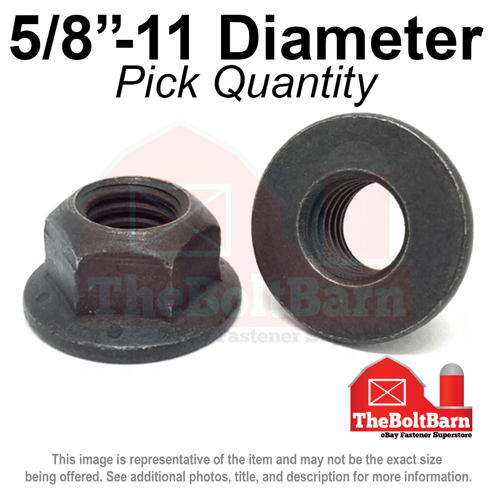 5/8″-11 Grade 8 (G) Hex Flange Top Lock Nuts Coarse Phos & Oil (Pick Quantity)