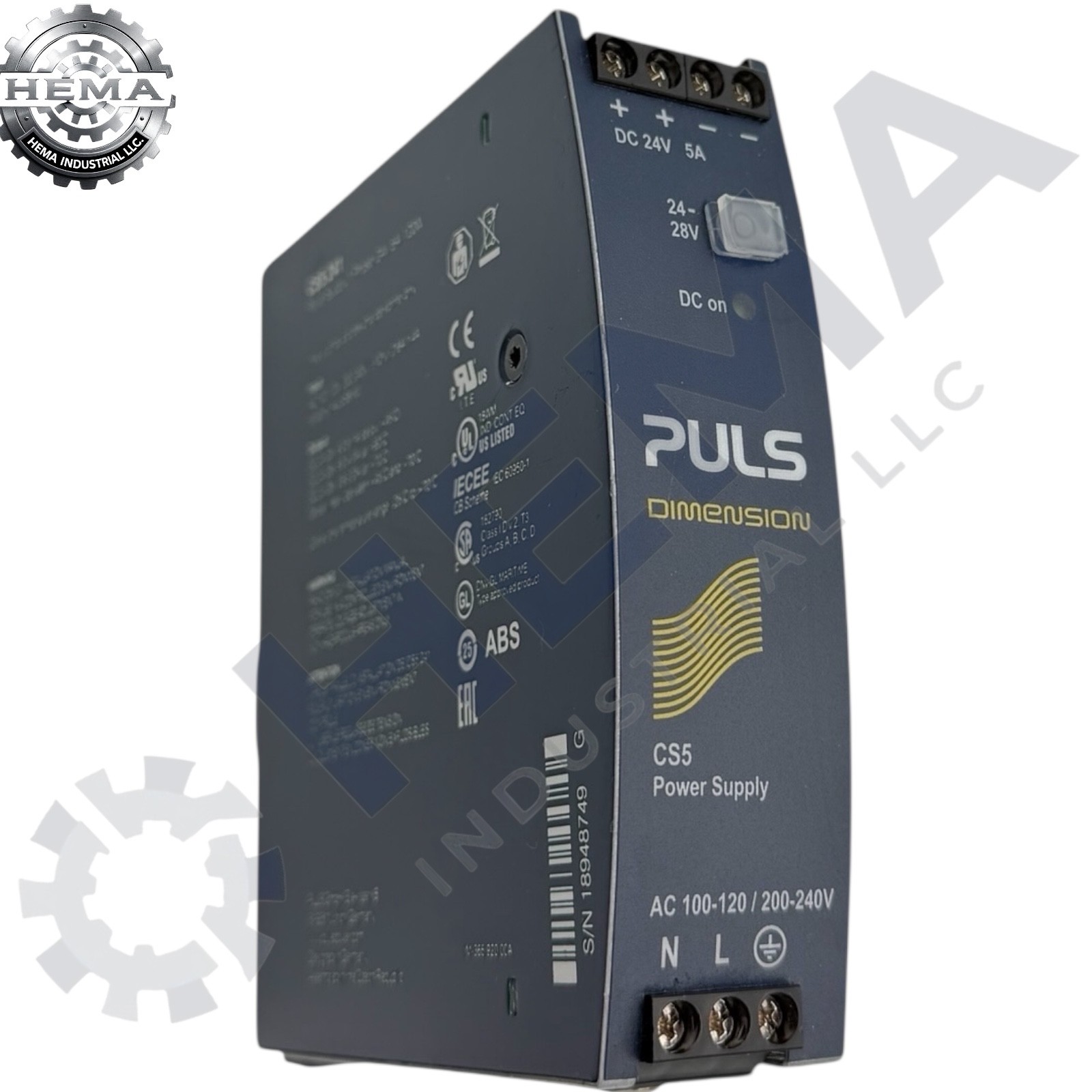 PULS CS5.241 DIMENSION Power Supply 24V 5A 120W DIN Rail NEW SURPLUS NO BOX