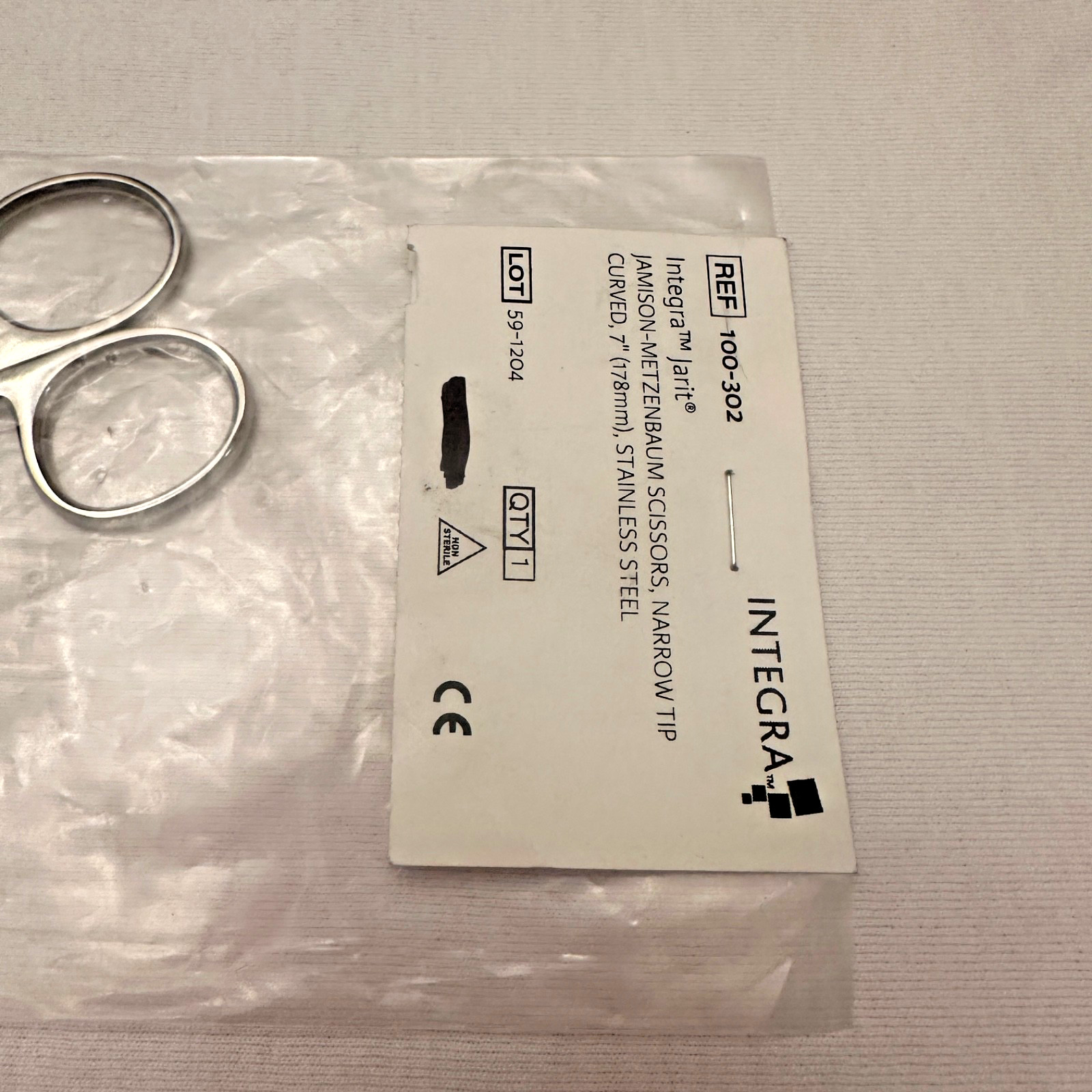 Jarit Integra 100-302 Jamison-Metzenbaum Scissors Narrow Tip Curved 7″