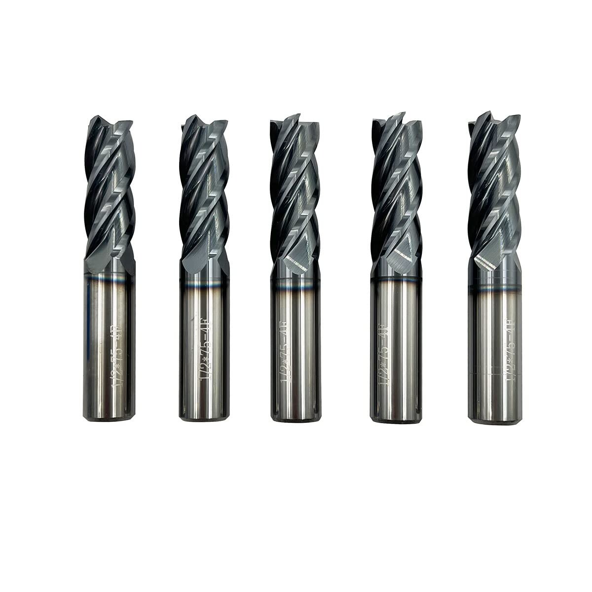 5PCS 1/2 ” 4 FLUTE LONG CARBIDE END MILL – TiALN COATED