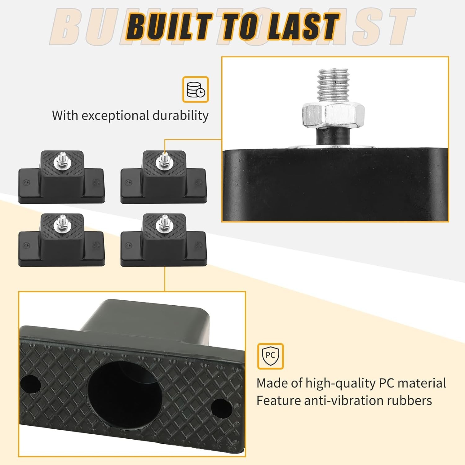 4Pack Rubber Vibration Isolator Mounting Bracket, Air Conditioner Mounting Br…