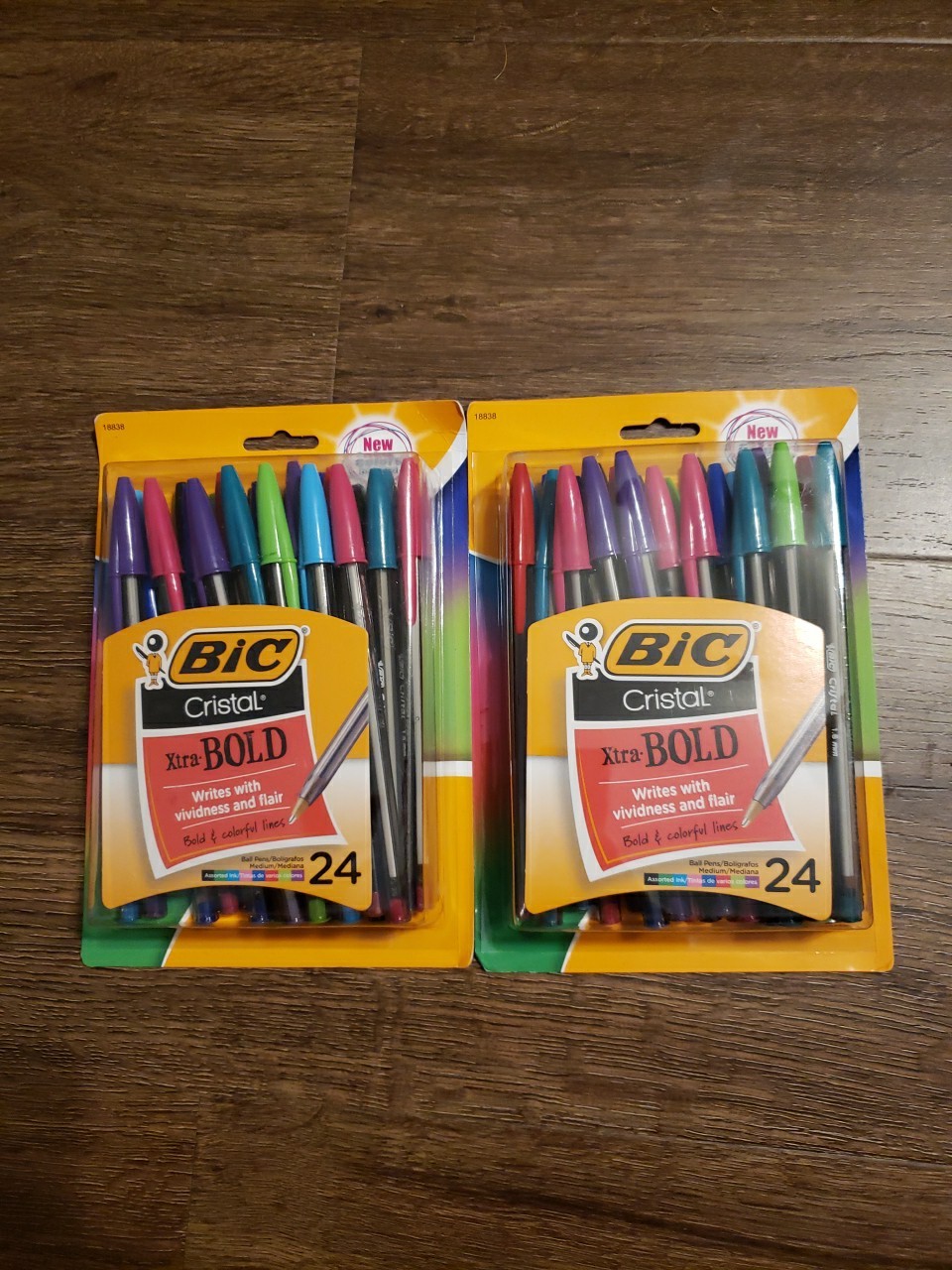 2X BIC Cristal Xtra Bold Pens 24 Pack 1.6mm Assorted Colors Ballpoint Pens