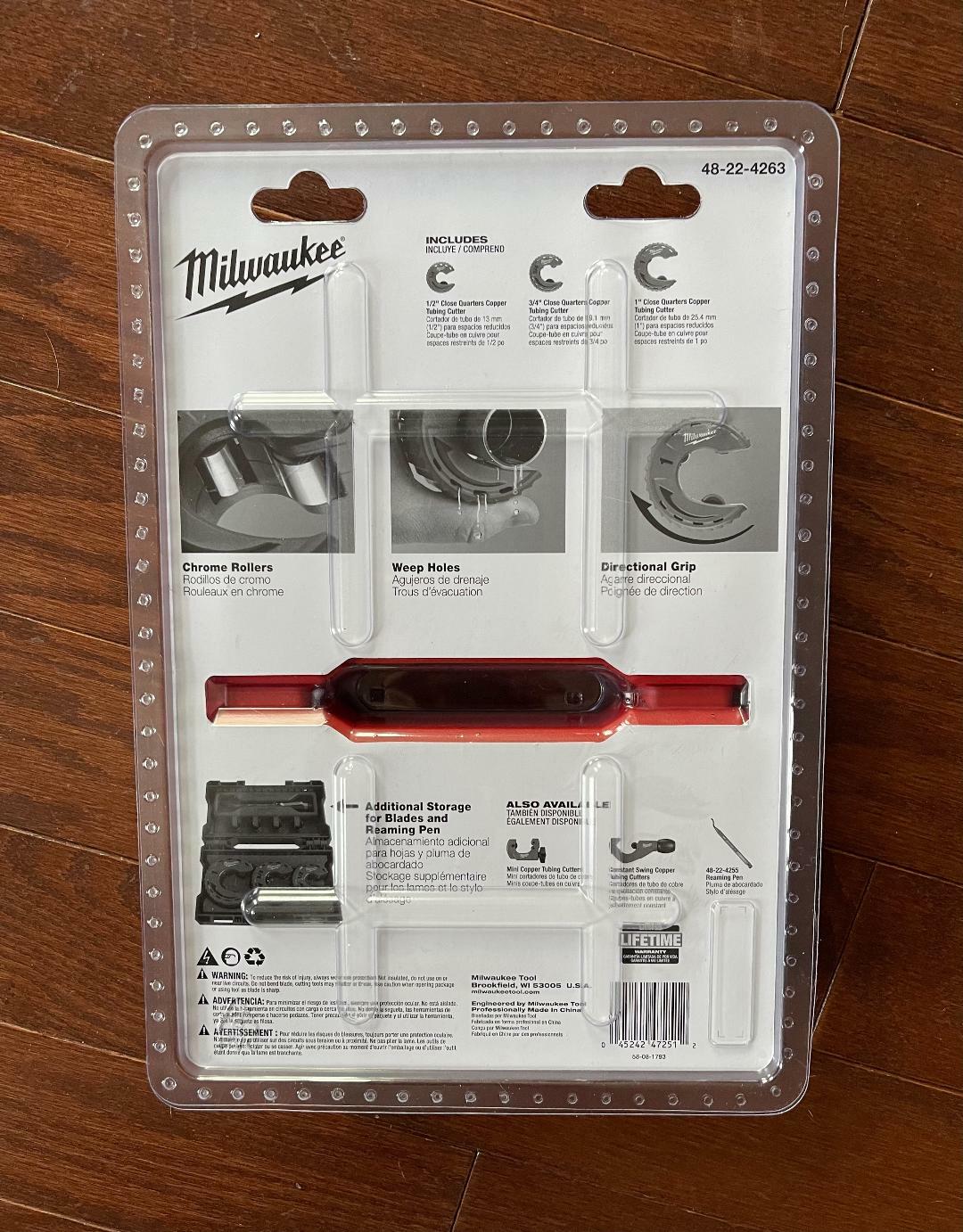 Milwaukee 48-22-4263 3pc Close Quarters Tubing Cutter Set (Brand New-Sealed)