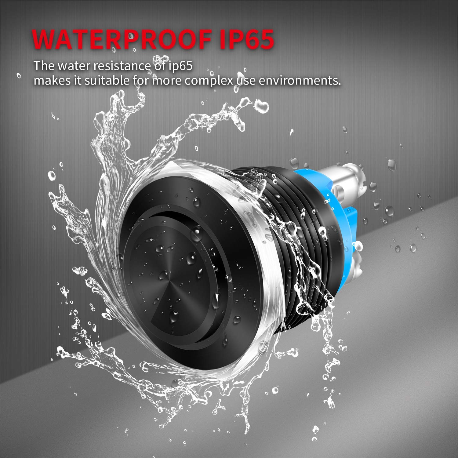Interruptor De Boton De Bocina Momentaneo De 12 V, Metal Negro, Resistente A…