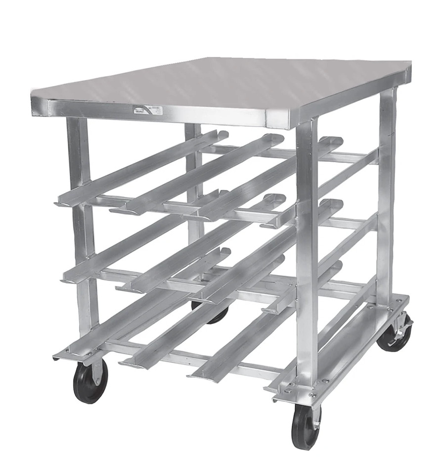 #10 Can Rack On Wheels Win-Holt CR-54M Welded Aluminum NSF Stainless Top 2970