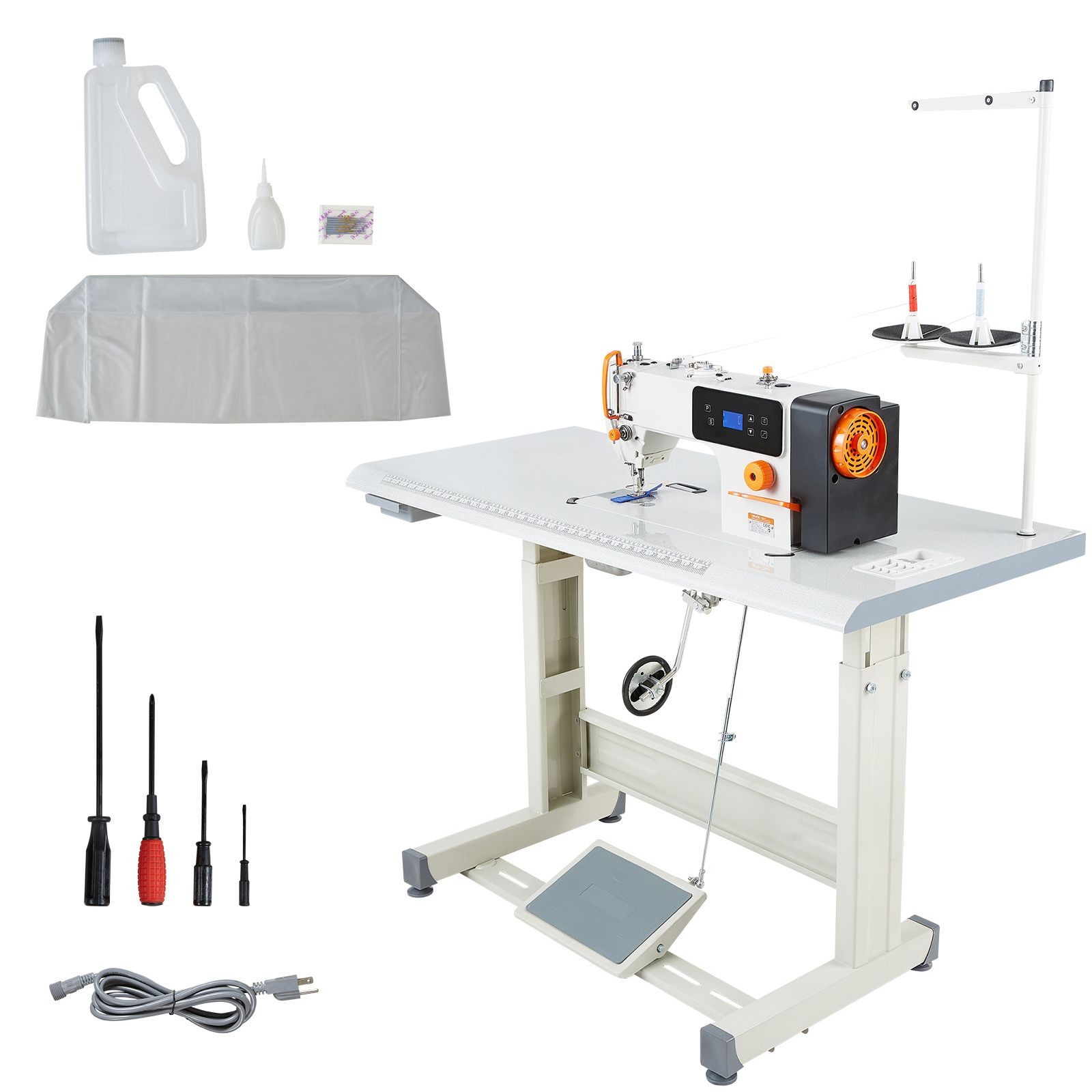 Industrial Sewing Machine, 550W Lockstitch Sewing Machine Set