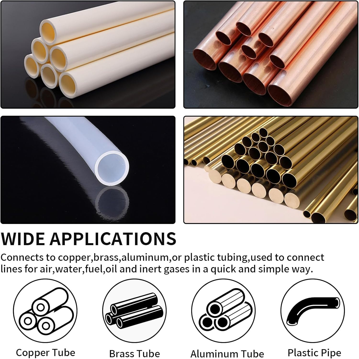 Brass Compression Ferrules Kit – 50 Pieces 3/8 Inch Inch 50 pcs