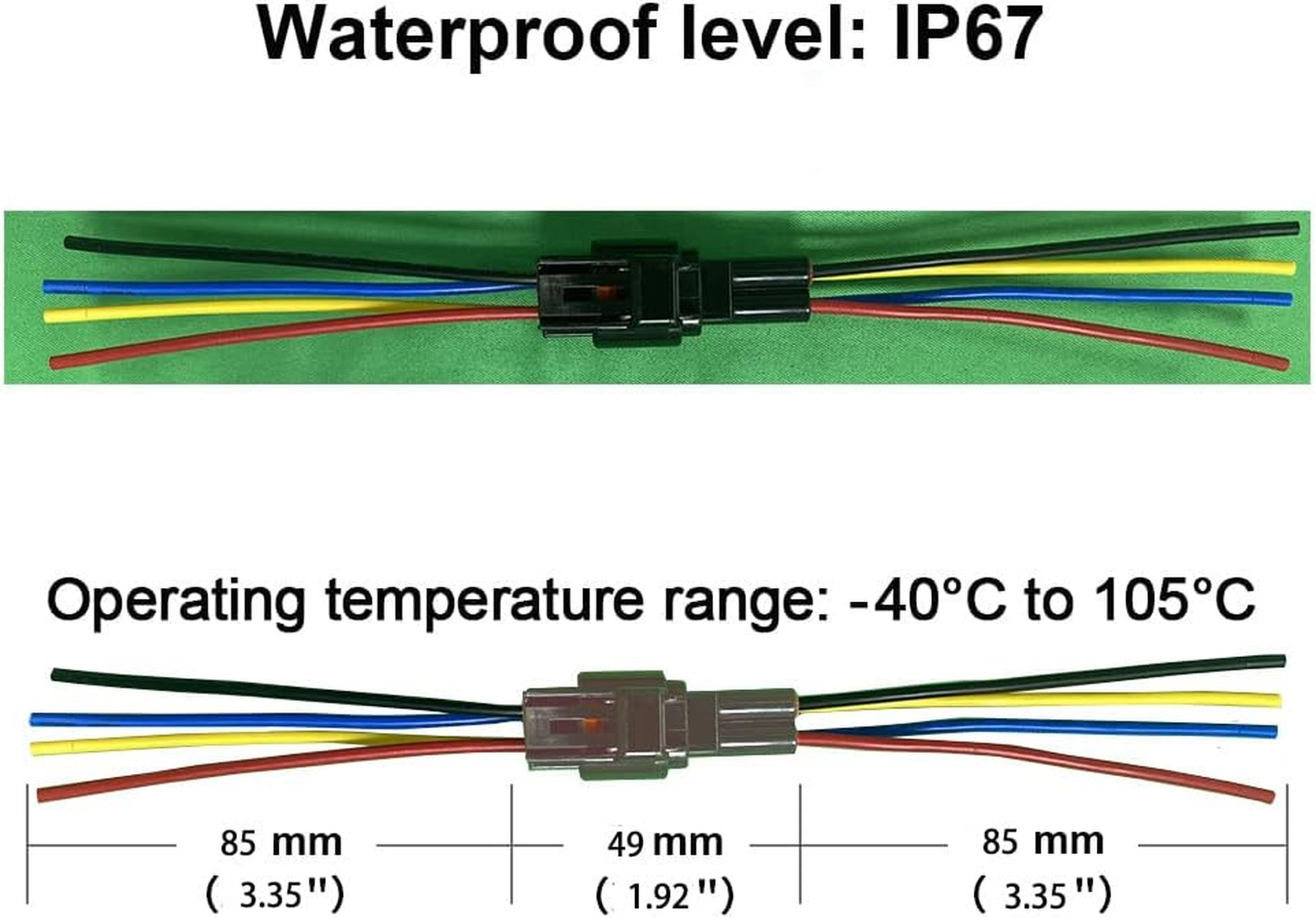 4 Pin Waterproof Connector Kit 16AWG Male Female Car Truck Marine Boat Durable