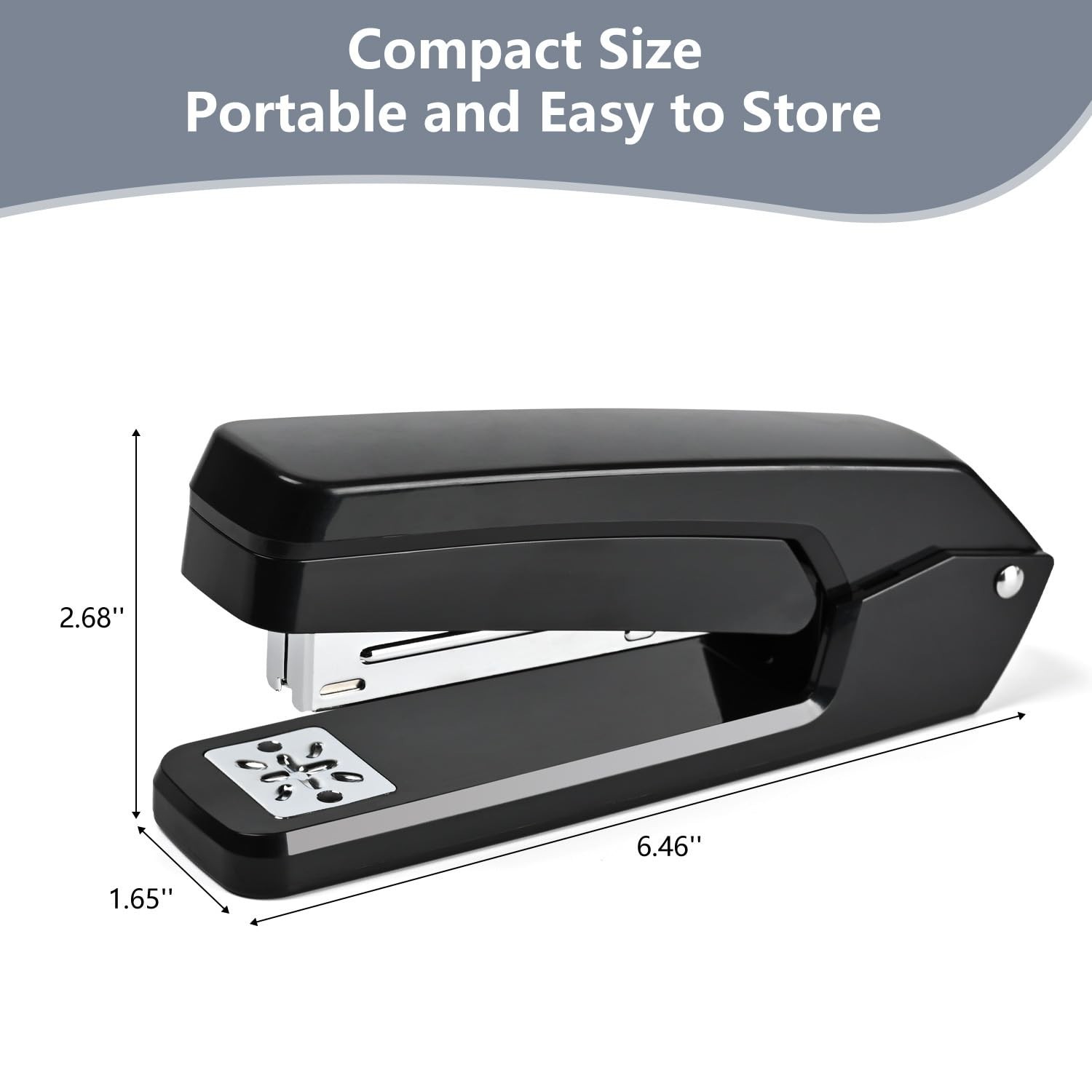 MJMX 360° Rotating Swing-Arm Stapler, 25-Sheet Capacity, with 1000 Staples,