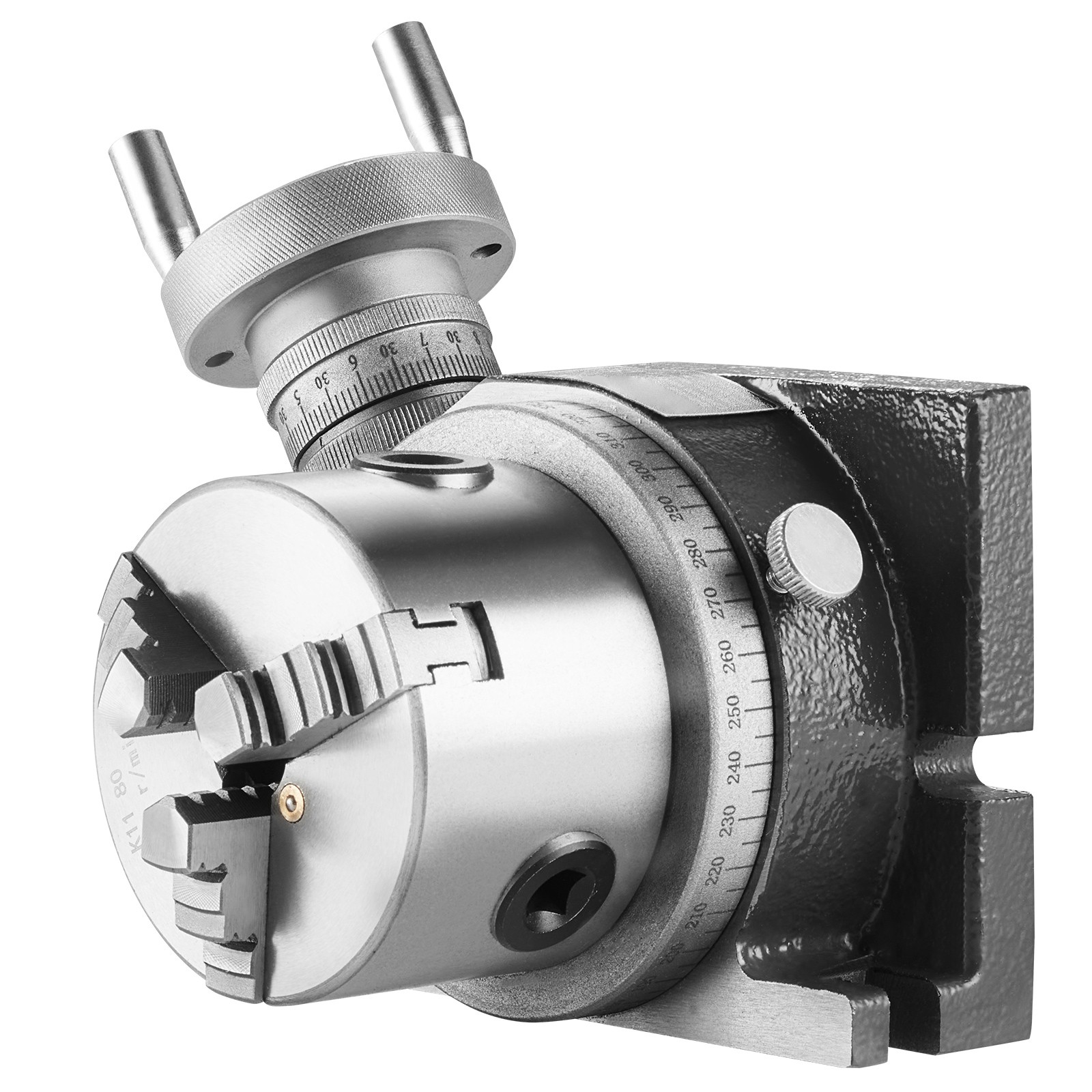 VEVOR Rotary Table for Milling Machines 4» Horizontal Vertical with 3-Jaw Chuck