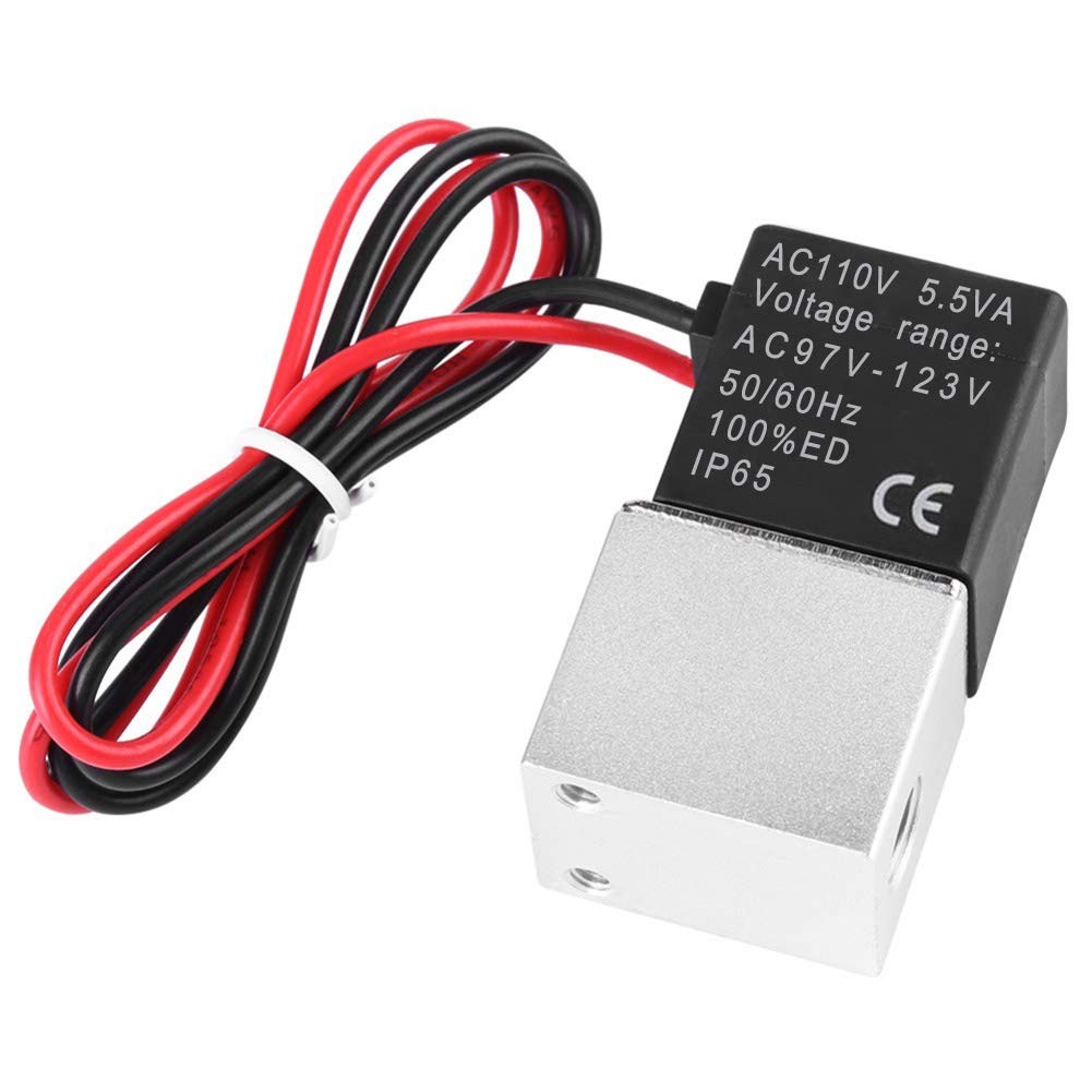 2 Way Normally Closed AC 110V Electric Solenoid Air Valve 1/4 Inch NPT