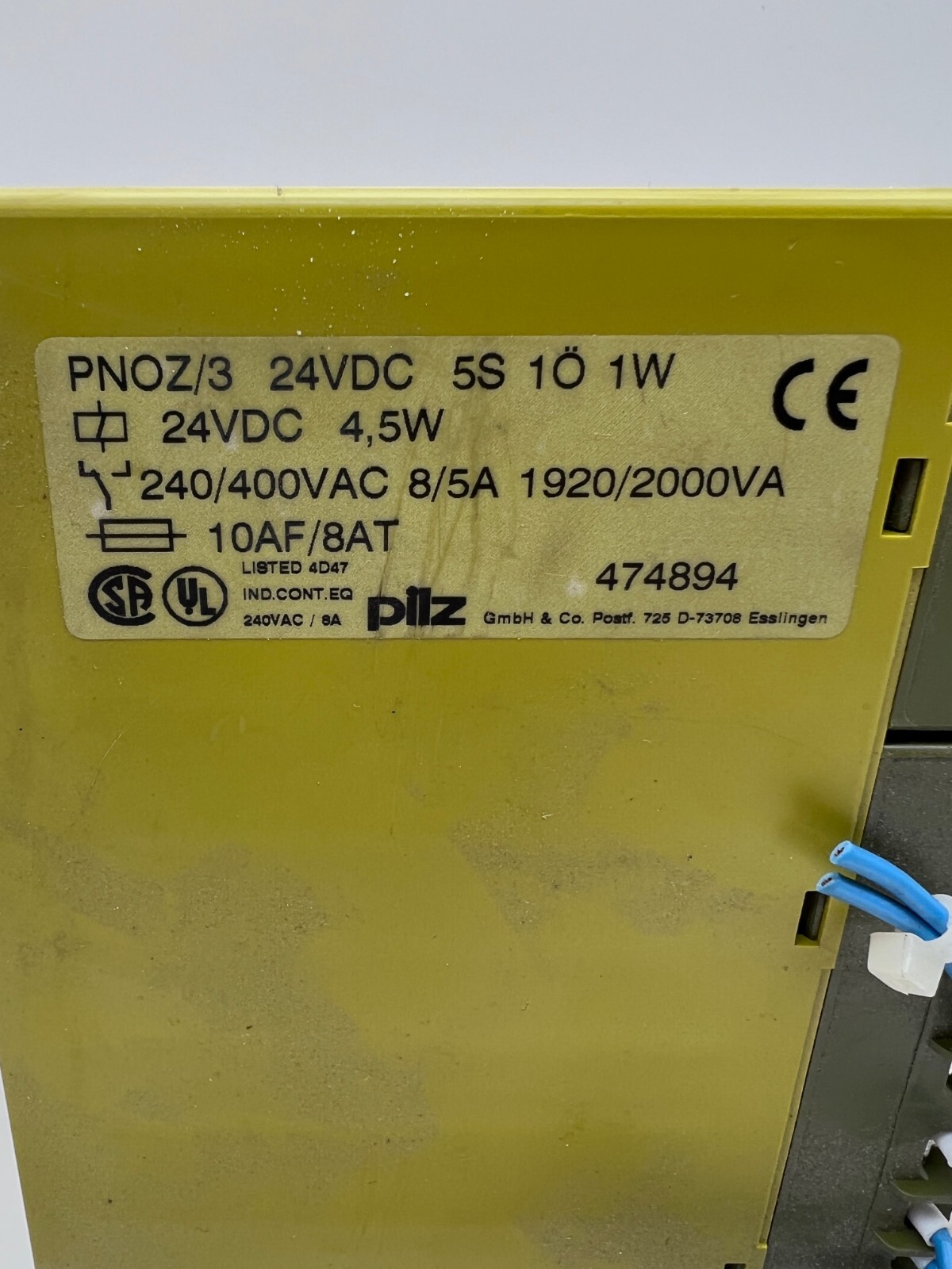 PILZ PNOZ 3 5S 474894 Safety Emergency Stop Relay 24VDC 4,5W DIN GERMANY