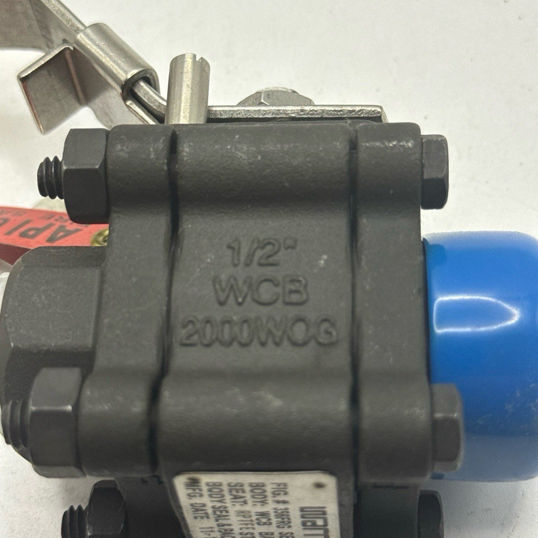 Warren Industrial Ball Valve 1/2 Inch Black 356FRG WCB Carbon Steel 2000 WOG