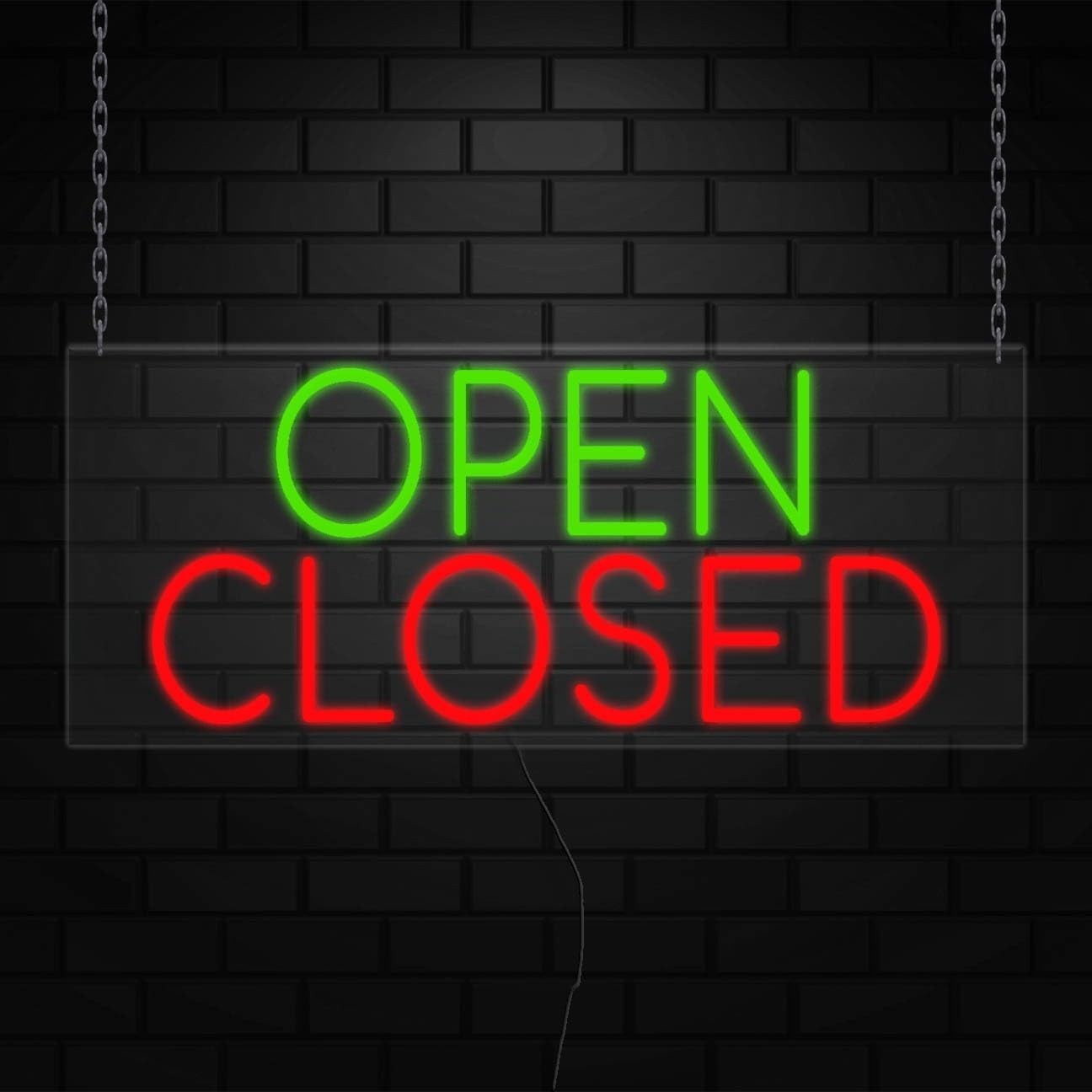 Open Closed Sign for Business Displays | LED Flex Neon | 32″W x 13″H x 1″D
