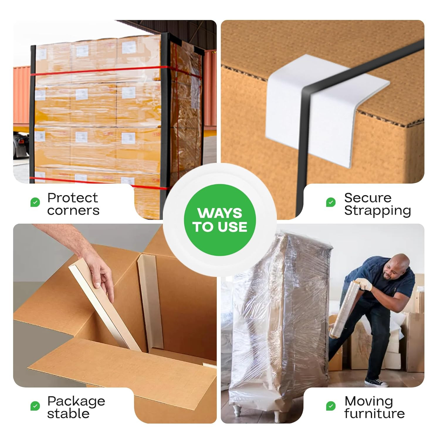 2” X 2” X 36” Cardboard Edge Protector (Pack of 200) – Corner Protectors for Shi