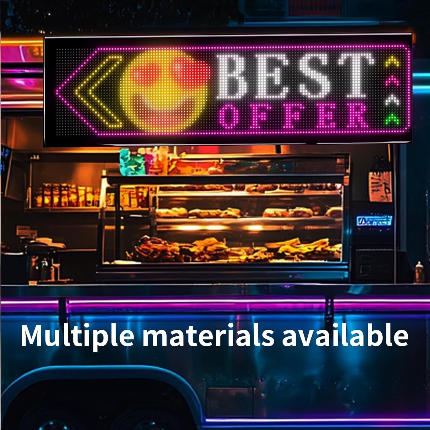 Flex Matrix LED 15inx3.6in Scrolling Sign Bluetooth APP Control DIY Design Text