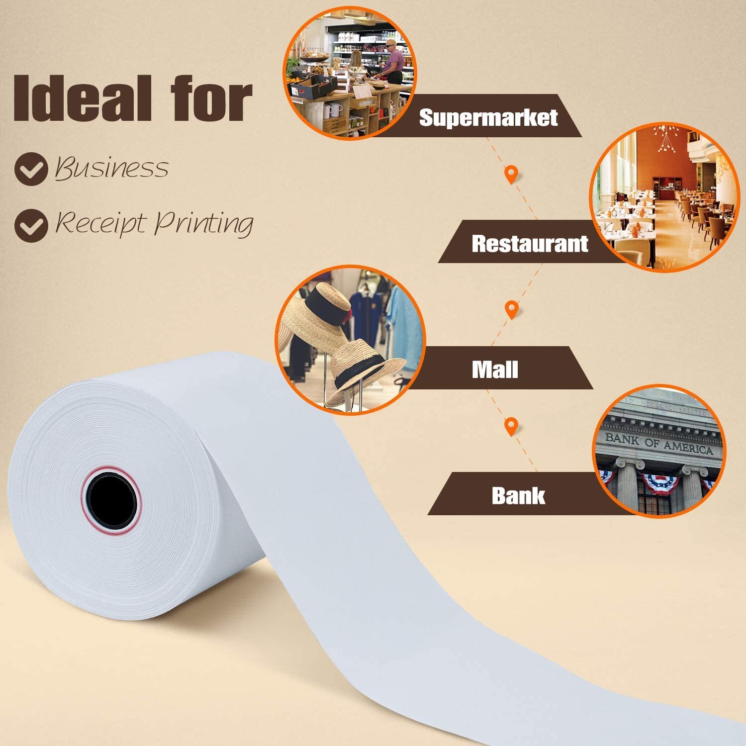 10 ROLLS 3-1/8″ x 230′ THERMAL POS RECEIPT PRINTER ROLL PAPER – POS-X XR510