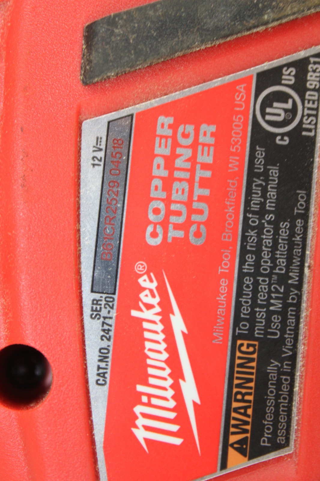 Milwaukee 2471-20 M12 Cordless Copper Tubing Cutter – Red-used-6706