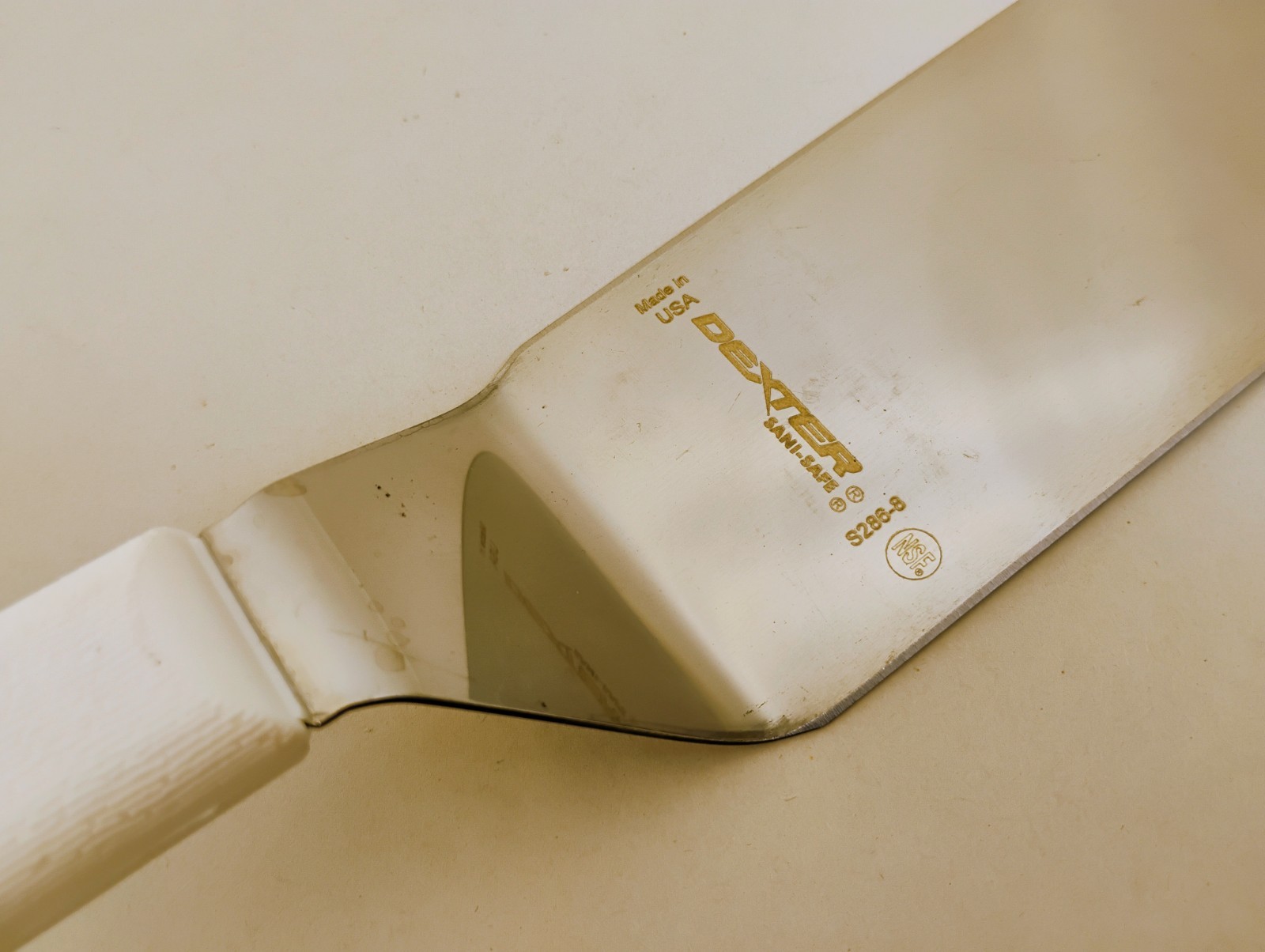 Dexter USA 8X3 Spatula Turner Stainless Semi Flex White Handle S286-8 Factory2nd