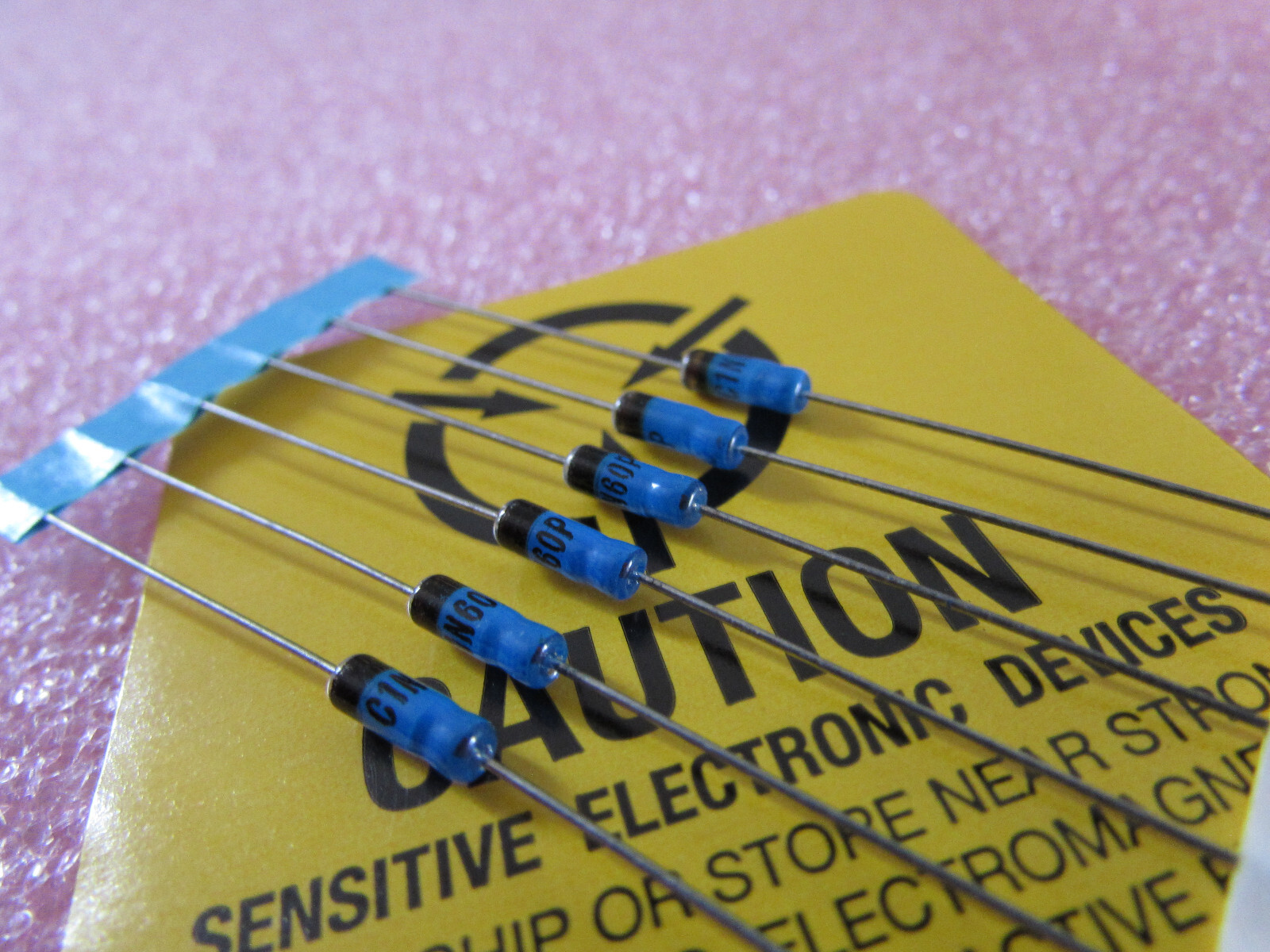1N60P, 1N60 Central Semi Gold Bonded Germanium Glass Diodes Vintage 6pcs NOS USA
