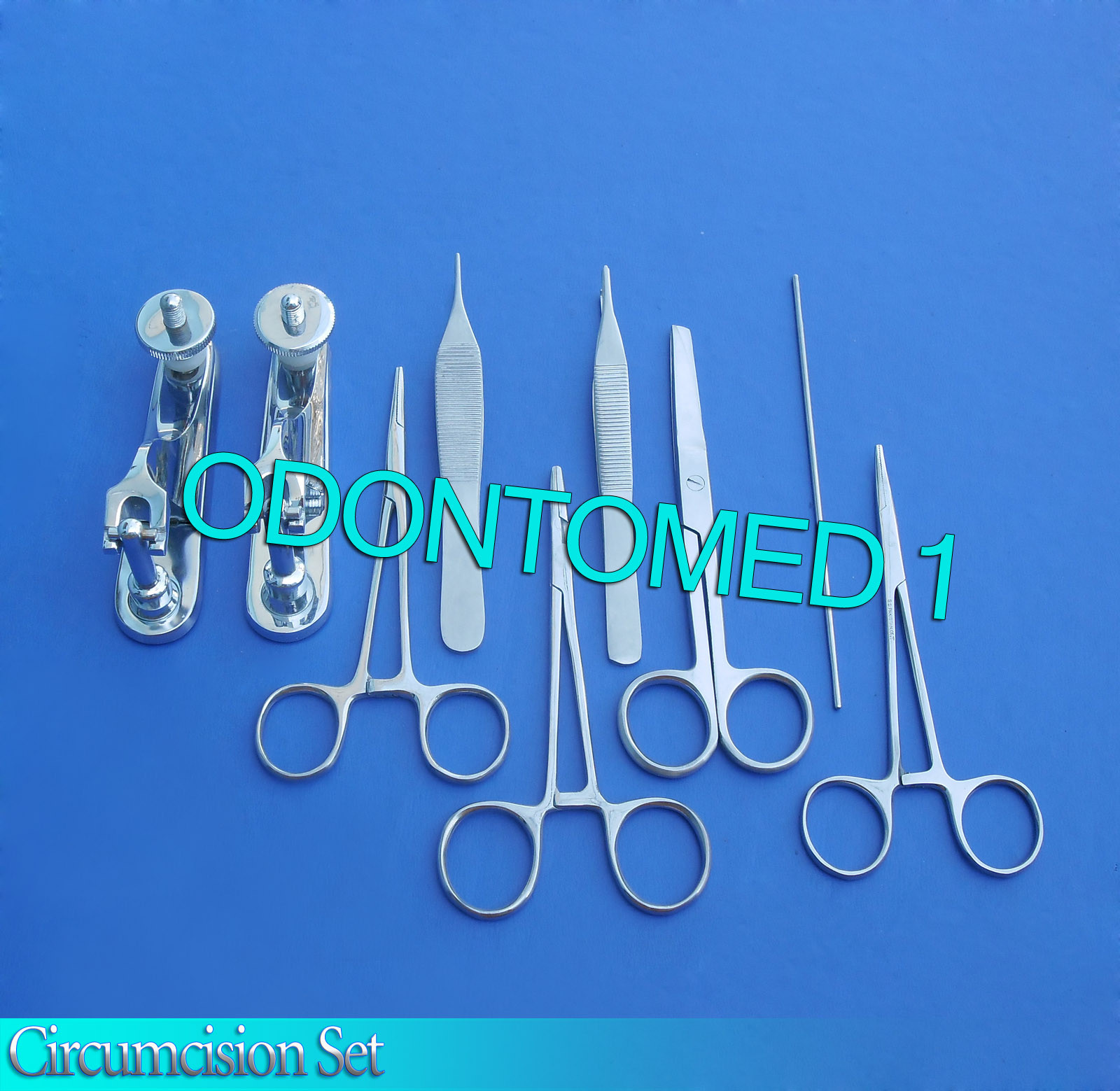 Circumcision Set c/w»2 Gomco» style clamp 1.5cm+1.45cm, s/s & 6 s/s inst DS-836