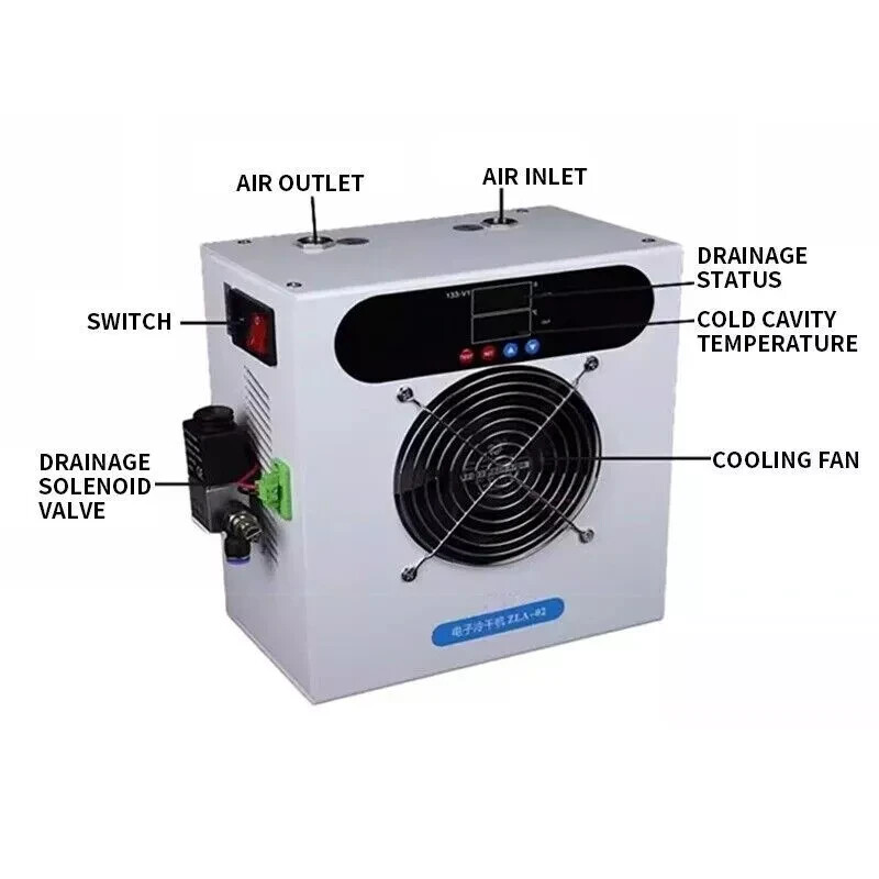 120L/min Refrigerated Gas Dryer Air Compressor Compressed Air Drying Filtration
