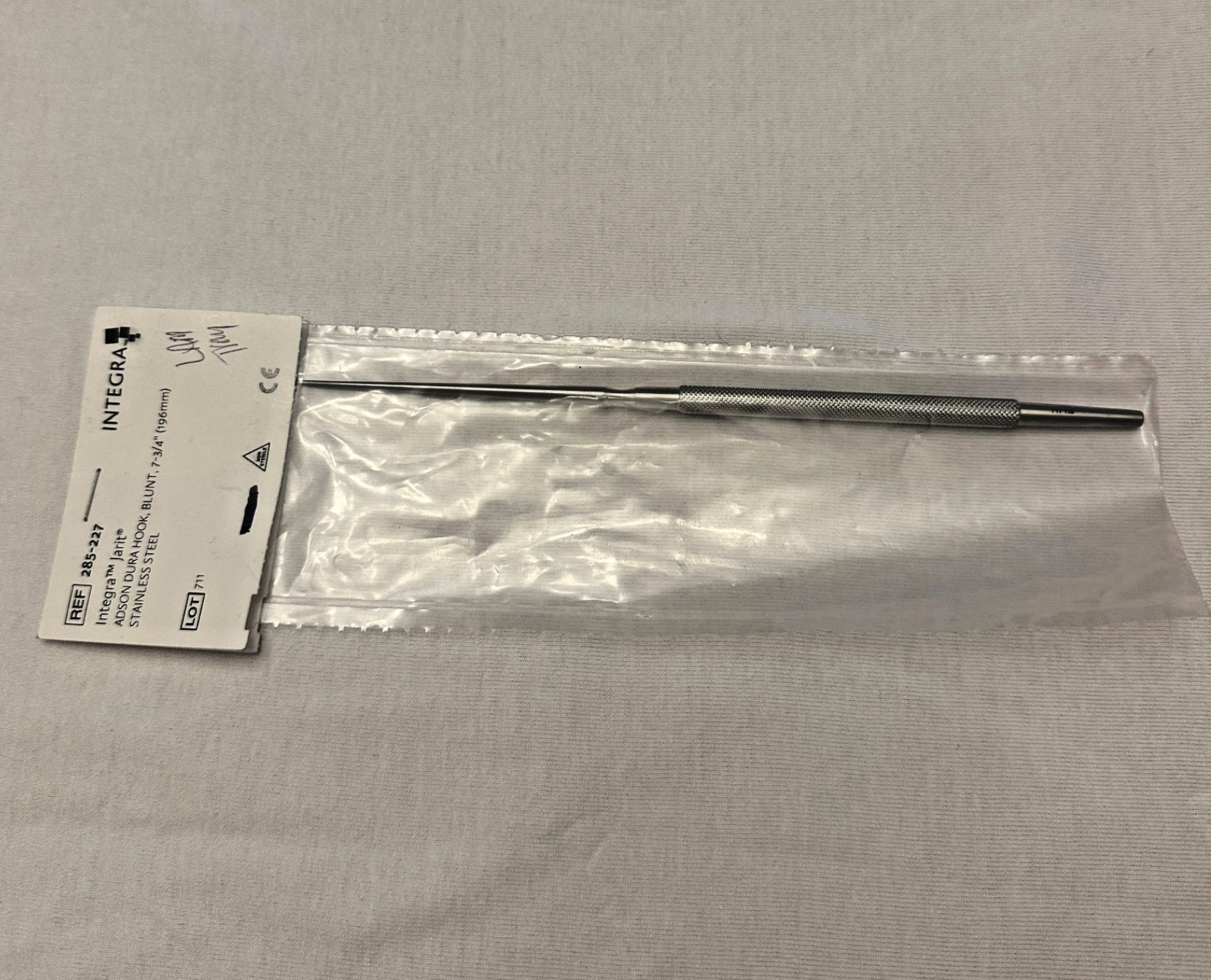 Integra Jarit 285-227 Adson Dura Hook , Blunt 196mm NEW