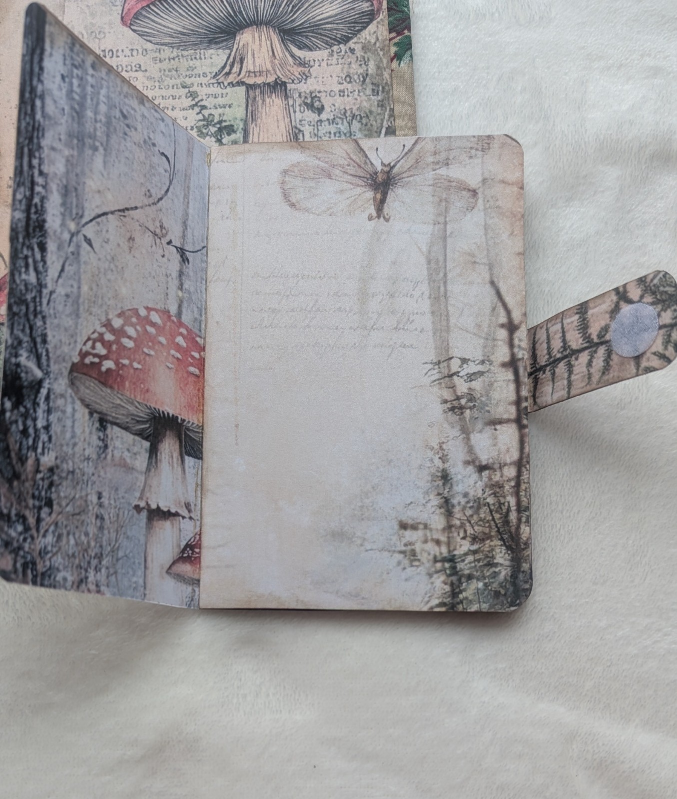 Handmade Grungy Mushroom Forest Junk Journal Book/Covers Only No Signatures DIY